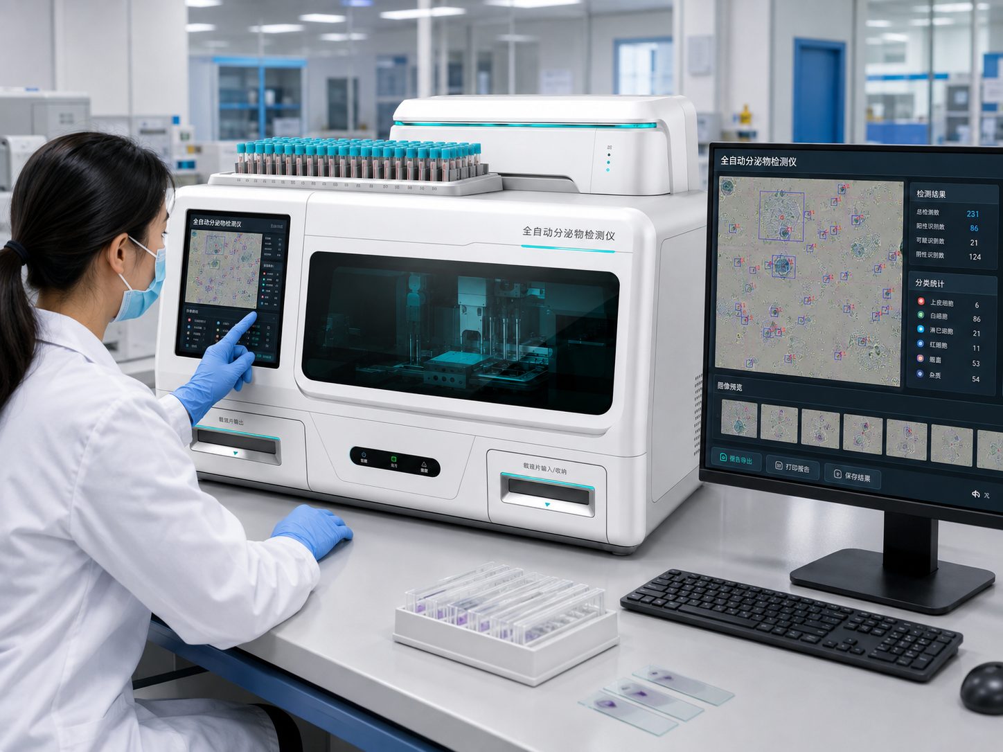 Fully automated vaginal secretion analyzer